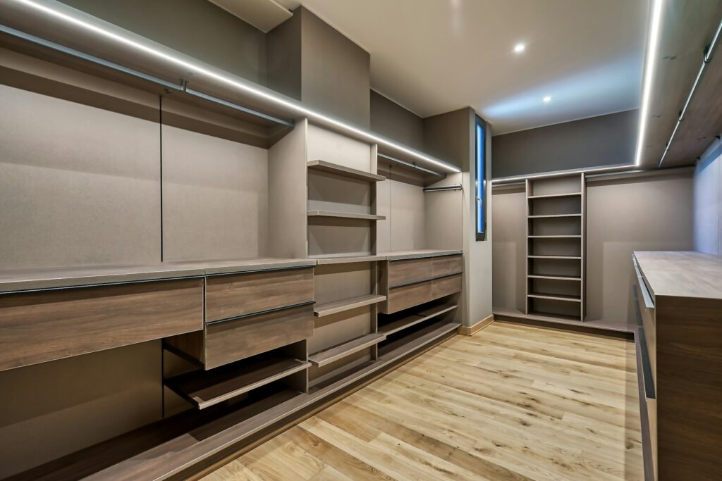 Panic / Safe Rooms Large luxury walk in closet, a common location for a hidden safe room