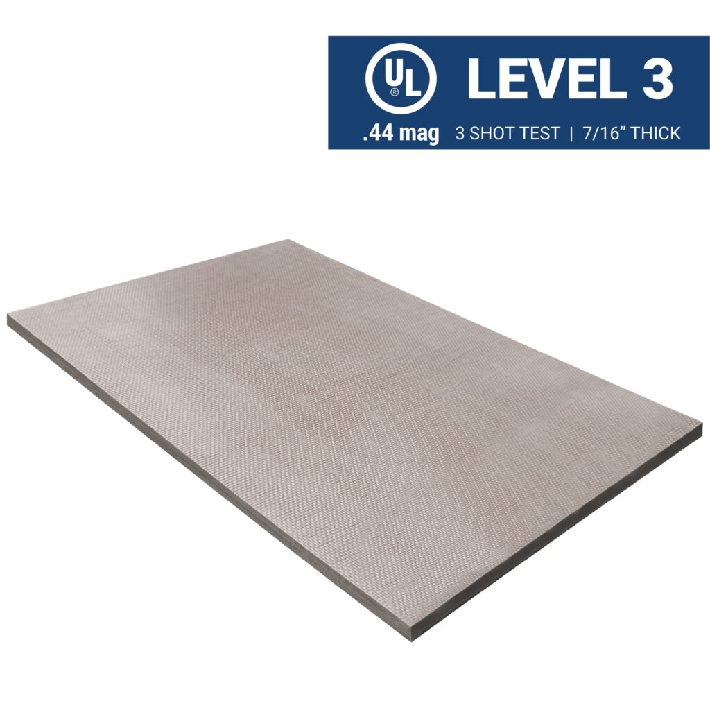 Panic / Safe Rooms UL 752 Level 3 ballistic fiberglass panel rated for .44 Magnum